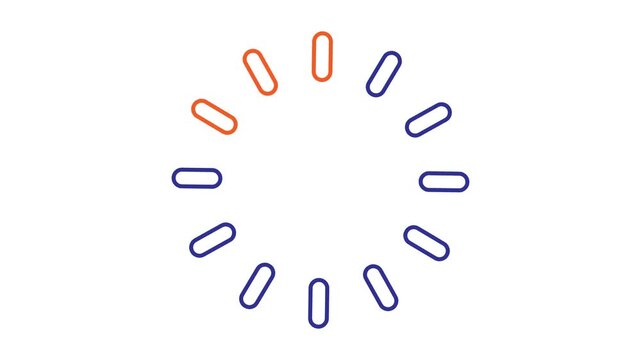 Circular loading progress bar animation on white background