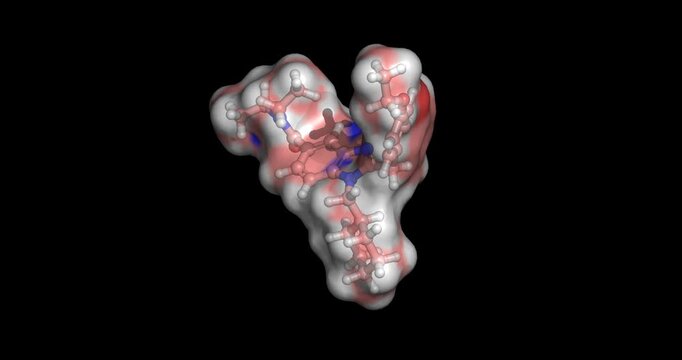 MCHB-1, selective cannabinoid CB2 receptor agonist and benzimidazole derivative with analgesic properties, 3D molecule spinning, 4K
