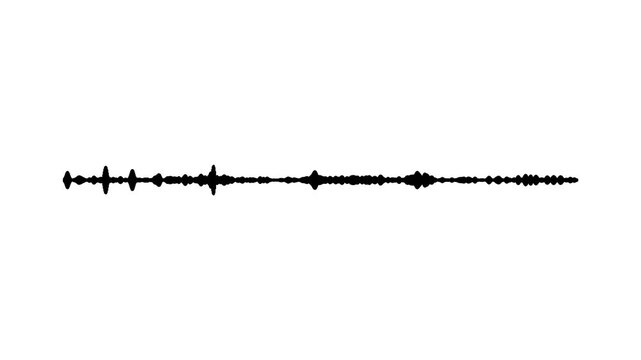 Sound wave audio spectrum White background, line digital minimalist sound wave animation, Sound waveform frequency. Black audio waves, Seamless 4K visualizer loop video. and DJ visuals.