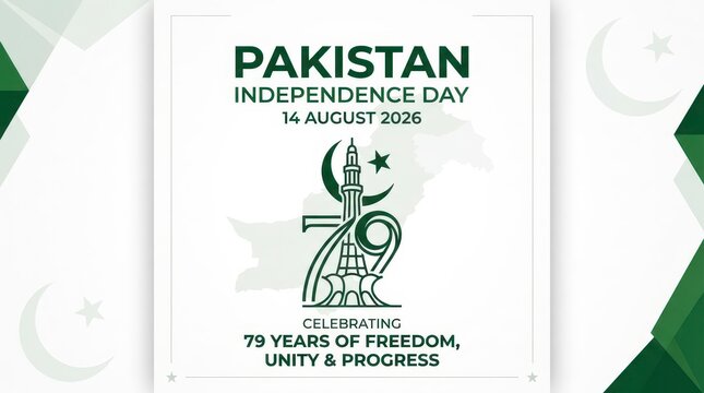 Pakistan Independence Day 79th anniversary celebration poster