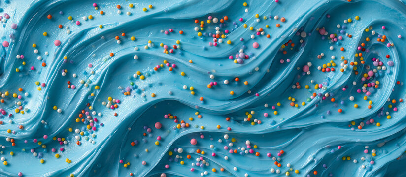 blue cakes with sprinkles