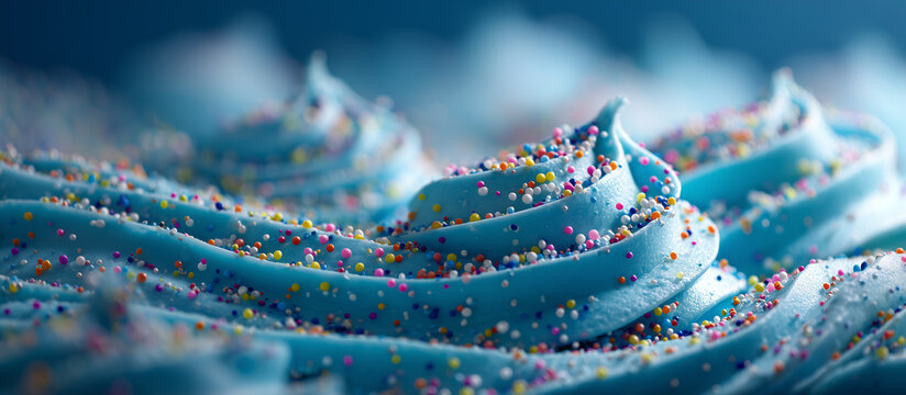 blue cakes with sprinkles