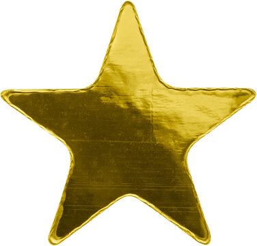 Golden star sticker isolated on white background