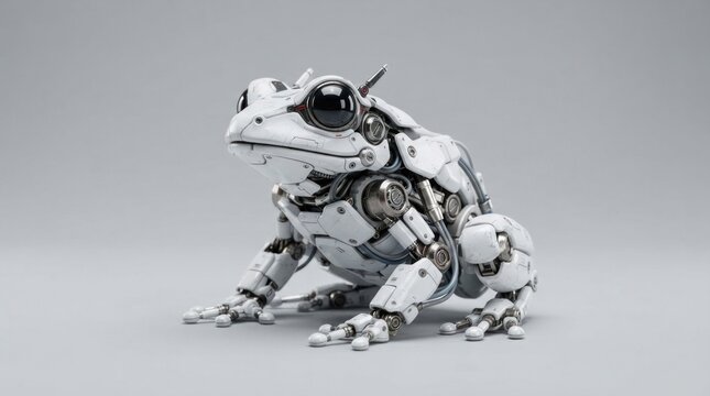 Advanced robotic frog model with visible internal gears.