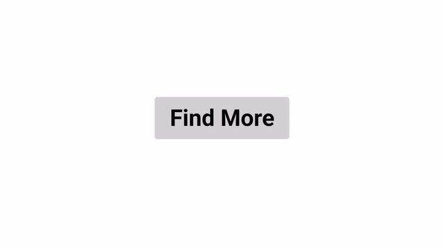 Find More Button Click Animation with Hand Pointer and Mouse Cursor Interaction on Transparent Background, Discover More UI, 4K Motion Graphics