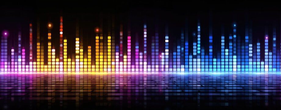Colorful audio equalizer graphic