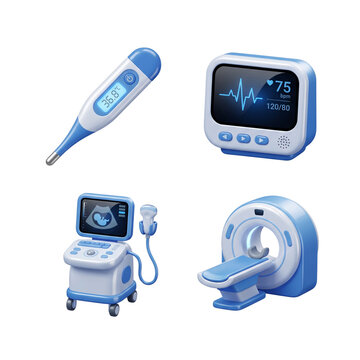 Healthcare and medical imaging equipment icon collection
