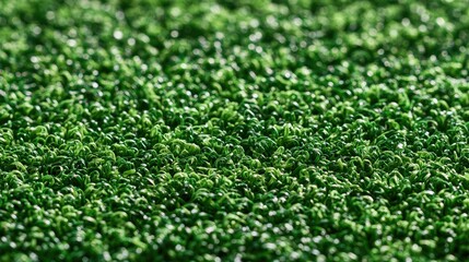 Fototapeta premium Close-up Macro View of Lush Green Artificial Turf Texture.
