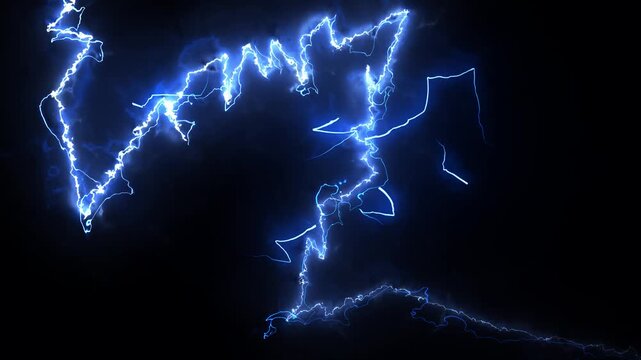 lightning effects flash FX neon electric animation, thunder strikes energy burst, glowing plasma. hand drawn anime sparks, cartoon explosion cinematic overlay VFX on black background 4k.