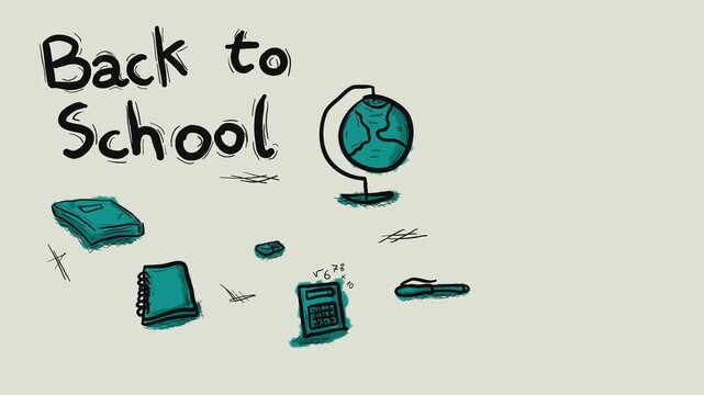 Back to school hand drawn vector illustration of an abstract background