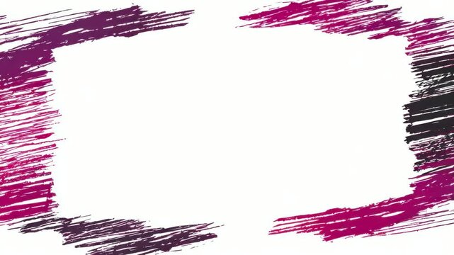 Abstract magenta brush stroke frame border with copy space text overlay seamless loop