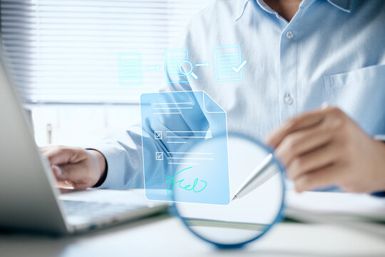 Digital Signature and Electronic Document Verification Concept with Online Contract Approval, Secure eSignature Workflow, Document Authentication, Paperless Business Process and Digital Compliance