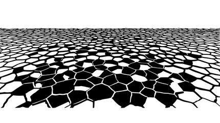 Fototapeta premium Abstract monochrome cracked ground texture with perspective view