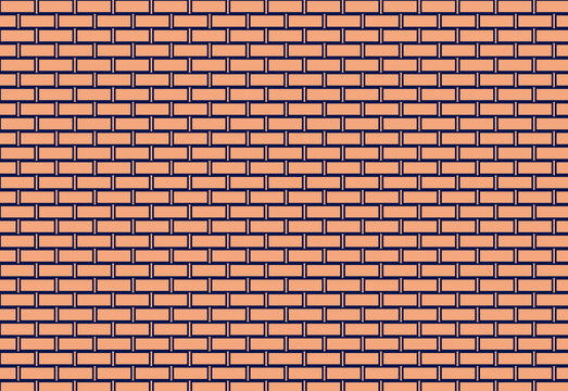 Brick wall pattern with horizontal colorful lines