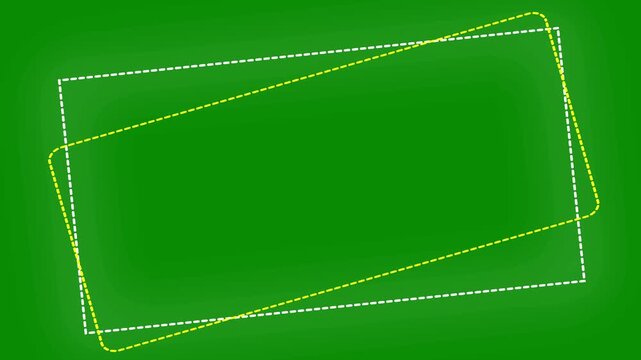Animated white dashed line rectangle border moving slowly on isolated plain black background