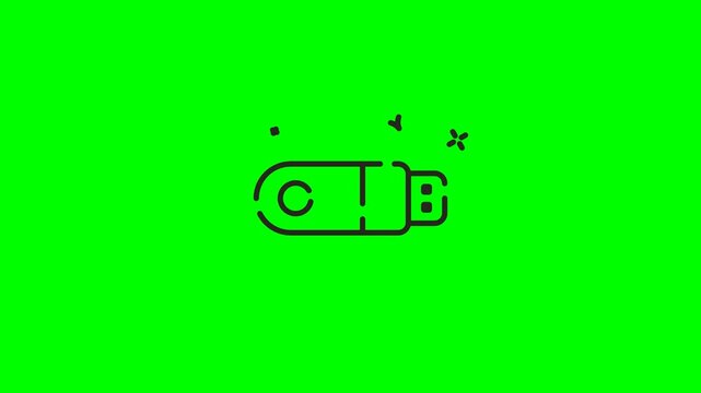 Animation flash disk is an outline graphic design symbol for digital storage devices.