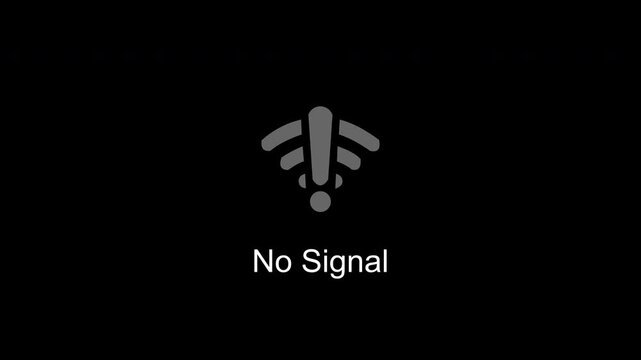 No wi-fi internet error signal network connection icon animation no signal animation. No wifi signal icon animation.4K Video.