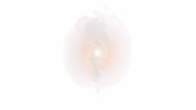 Soft glowing light effect with ethereal smoky texture isolated on transparent background