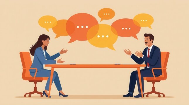 Two opposing parties participating in a conflict mediation and settlement process.