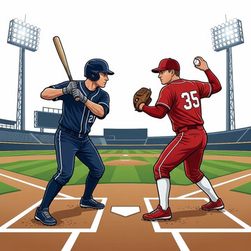 Baseball player sliding into home plate during professional game. Athlete in red uniform executing aggressive play at night under stadium lights