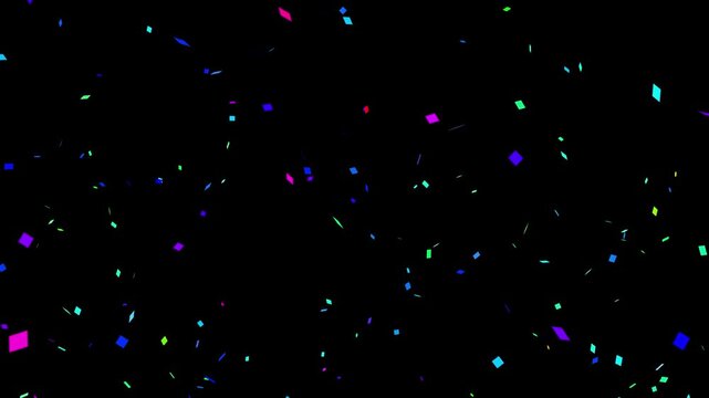 Colorful Isolated Confetti party popper Explosion confetti Blast Realistic On Transparent Background / Green Screen / Alpha Matte Channel Perfect For Compositing Into Your cgi Scene