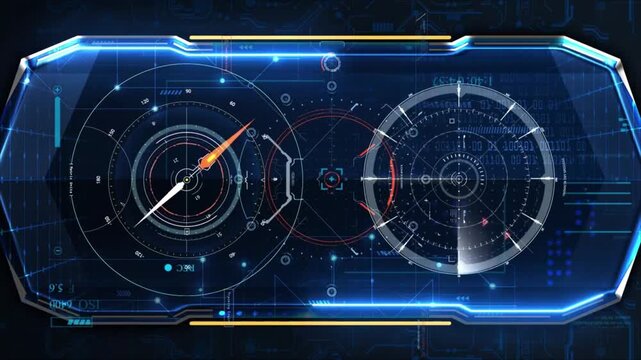 Futuristic Sci-Fi HUD Interface Screen Graphic User Interface Abstract Motion Animation Background