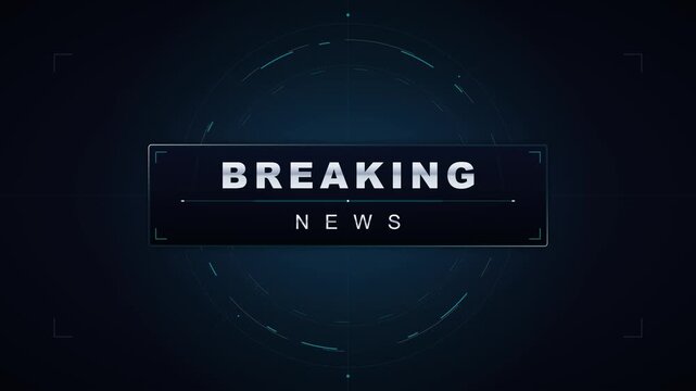 Breaking news broadcast overlay with futuristic hud interface and digital television