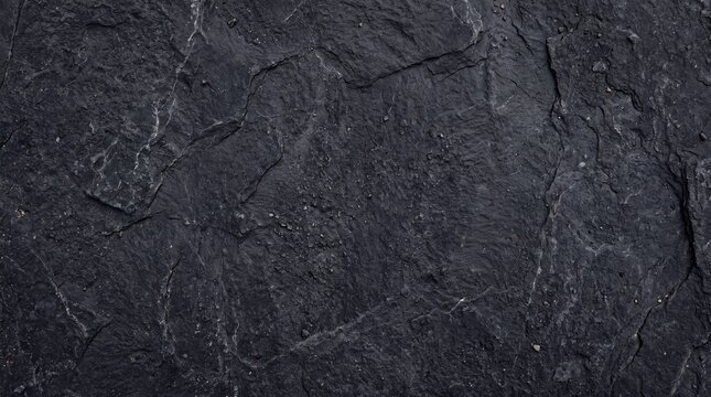 Dark stone texture with natural rough surface patterns. Black granite slab background for modern design projects.