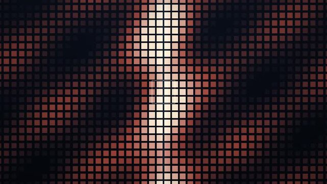 Abstract background with glowing orange squares in a grid pattern
