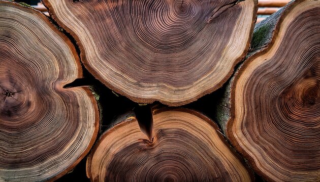 stacked eucalyptus logs showcase bark patterns and textures revealing natural variations in the wood grain
