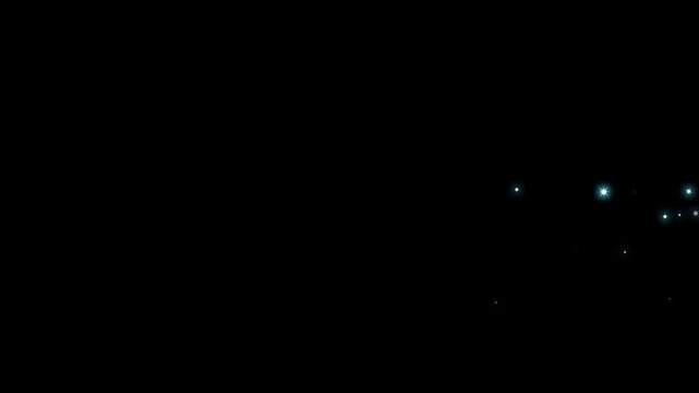 4k Luxury white glitter star sparkles rotated trail animation, magic dust and pixie dust path, shimmering stardust spiral, glowing starlight sparkle path, cartoon doodle sparkles star on black screen.