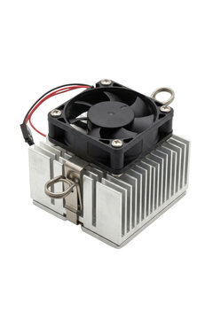 Computer processor cooling fan with aluminum heatsink