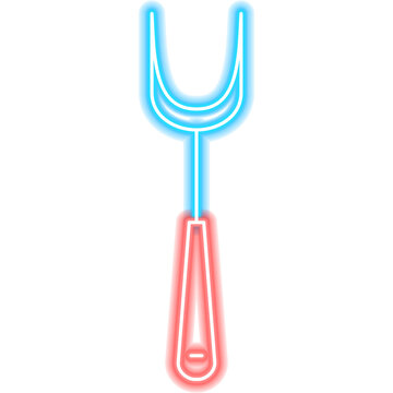 Meat Fork Neon Sign. Barbecue Glowing Icon. Illustration of Kitchen Utensil and BBQ Grill Object.