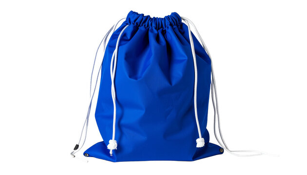 Royal Blue Drawstring Bag isolated on transparent background