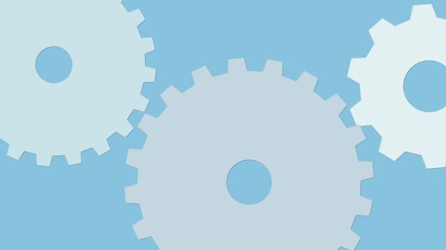 Blue Gear Wheels Engineering Machine Seamless Loop Animation Background Ideal for business presentations, education, startup videos, and corporate content.