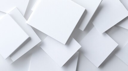 Obraz premium White textured canvas abstract geometric background with overlapping rectangular panels for minimalist design card poster and background