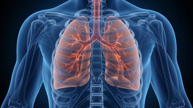Anatomical animation of human lungs with respiratory distress