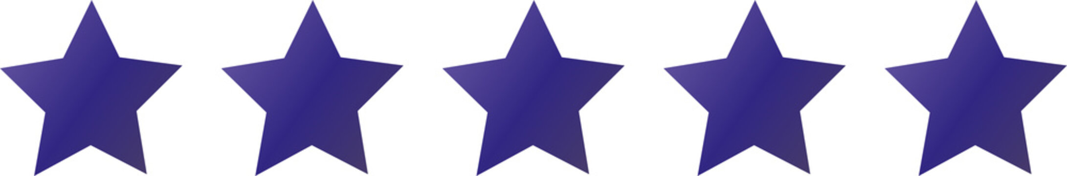 Ic&ocirc;ne de cinq &eacute;toiles violettes sur fond transparent &ndash; &Eacute;valuation, avis client et satisfaction