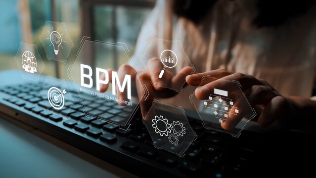 Business Process Management concept showing workflow analysis, process optimization, team collaboration, automation, and performance improvement Marrow