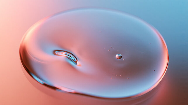 Clear Cosmetic Gel Serum Drop with Gradient Lighting