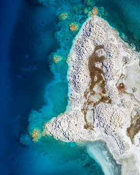 Salda Lake drone view in Burdur Province in Turkey