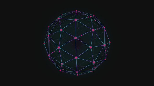 Quantum Geodesic Sphere Loop Green Screen Motion Graphic