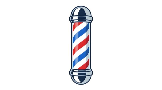 barber pole isolated on white