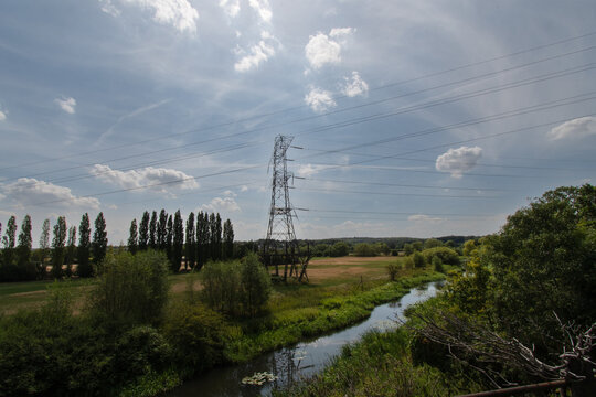 A view of the river colne from a bridge on the Ebury way. In watford