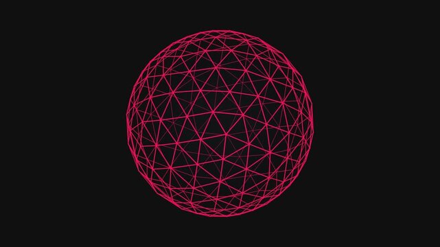 Rotating Geodesic Sphere Chroma Key Green Screen Seamless Video Loop