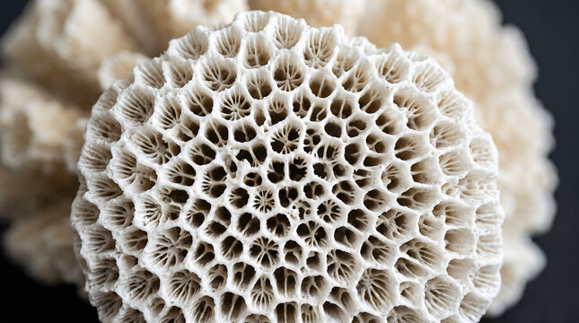 Coral skeleton white internal structure macro pattern texture