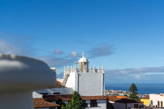 La Orotava town view showing architecture and Atlantic ocean