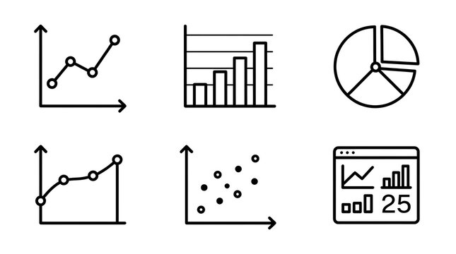 Business Data Analytics and Chart Icon Set