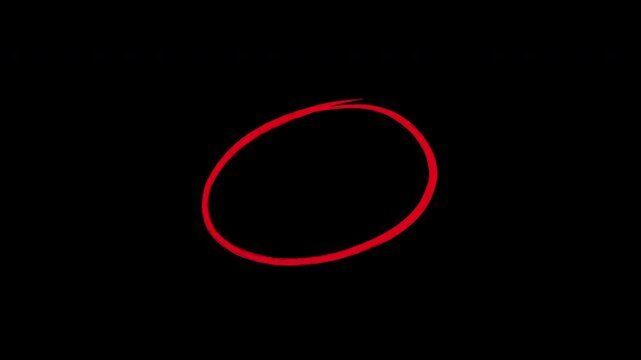 Red hand-drawn circle highlight on black background