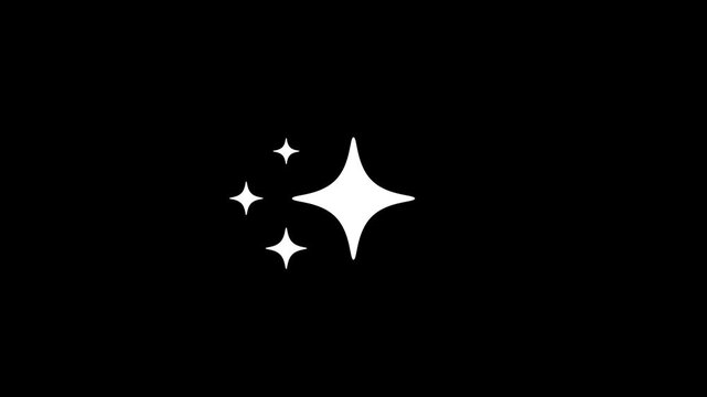 Sparkling stars shine animation, Glowing and twinkling star motion graphics on black screen background.
4k star sparkle vector doodles, glowing Loop animation